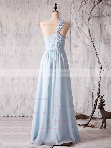 Chiffon A-line One Shoulder Floor-length with Ruffles Bridesmaid Dresses #JCD01013373