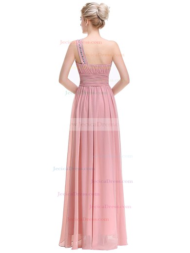 Chiffon A-line One Shoulder Ankle-length with Beading Bridesmaid Dresses #JCD01013375