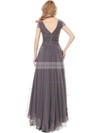 Tulle A-line V-neck Asymmetrical with Beading Bridesmaid Dresses #JCD01013401
