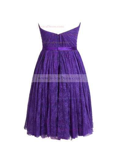 Lace A-line Sweetheart Short/Mini with Sashes / Ribbons Bridesmaid Dresses #JCD01013410