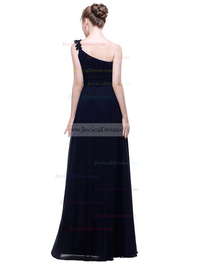 Chiffon A-line One Shoulder Floor-length with Flower(s) Bridesmaid Dresses #JCD01013445