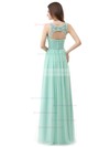 Chiffon A-line Scoop Neck Floor-length with Lace Bridesmaid Dresses #JCD01013459