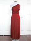 Jersey A-line One Shoulder Ankle-length with Ruffles Bridesmaid Dresses #JCD01013131
