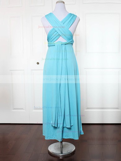 Jersey A-line V-neck Ankle-length with Ruffles Bridesmaid Dresses #JCD01013136