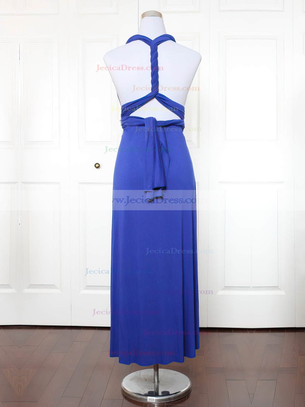 Jersey A-line V-neck Ankle-length with Ruffles Bridesmaid Dresses #JCD01013137