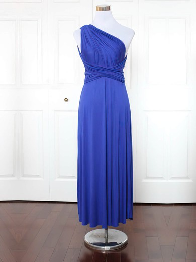 Jersey A-line One Shoulder Ankle-length with Ruffles Bridesmaid Dresses #JCD01013149