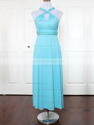 Jersey A-line V-neck Ankle-length with Ruffles Bridesmaid Dresses #JCD01013150