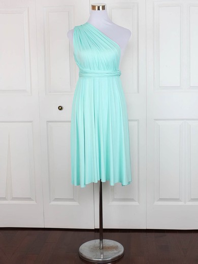 Jersey A-line One Shoulder Short/Mini with Ruffles Bridesmaid Dresses #JCD01013168