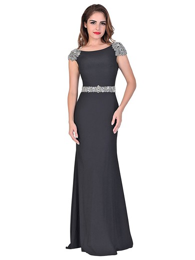 Chiffon Trumpet/Mermaid Scoop Neck Sweep Train with Crystal Detailing Prom Dresses #JCD020104146