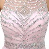 Chiffon Tulle A-line Scoop Neck Sweep Train with Crystal Detailing Prom Dresses #JCD020104148