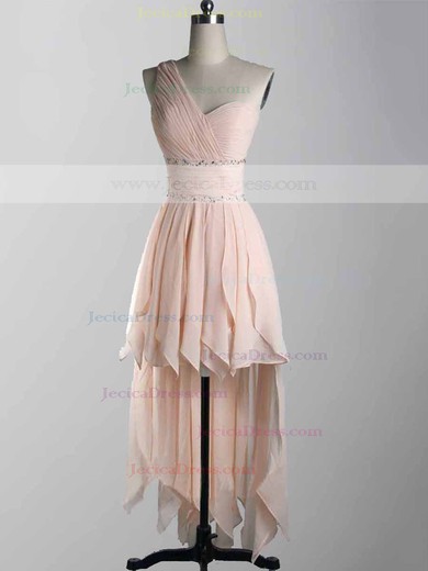 Chiffon A-line One Shoulder Asymmetrical with Sequins Prom Dresses #JCD020104191