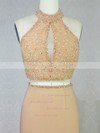 Chiffon Trumpet/Mermaid Halter Sweep Train with Crystal Detailing Prom Dresses #JCD020104216