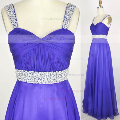 Chiffon A-line Sweetheart Floor-length with Criss Cross Prom Dresses #JCD020104234