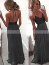 Chiffon A-line V-neck Floor-length with Appliques Lace Prom Dresses #JCD020104412