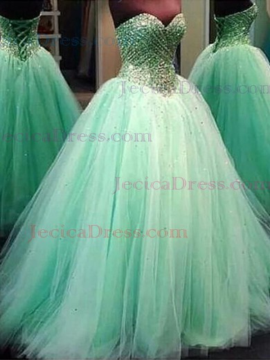 Tulle Ball Gown Sweetheart Floor-length with Beading Prom Dresses #JCD020104420