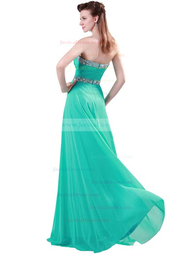 Chiffon A-line Sweetheart Floor-length with Beading Prom Dresses #JCD020104464