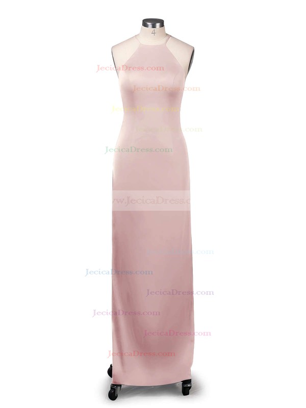 Jersey Sheath/Column Scoop Neck Floor-length with Ruffles Prom Dresses #JCD020104474