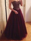 Tulle Princess Sweetheart Floor-length with Beading Prom Dresses #JCD020104488