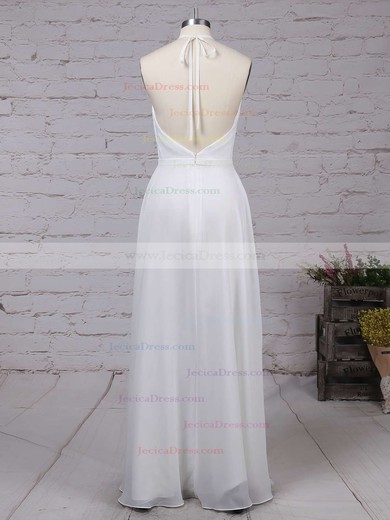 Chiffon A-line V-neck Ankle-length with Split Front Prom Dresses #JCD020104497