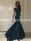 Satin Trumpet/Mermaid Off-the-shoulder Sweep Train with Ruffles Prom Dresses #JCD020104524