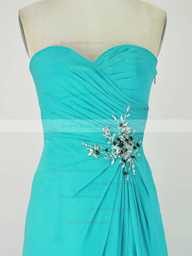 Chiffon A-line Sweetheart Floor-length with Split Front Prom Dresses #JCD020104306