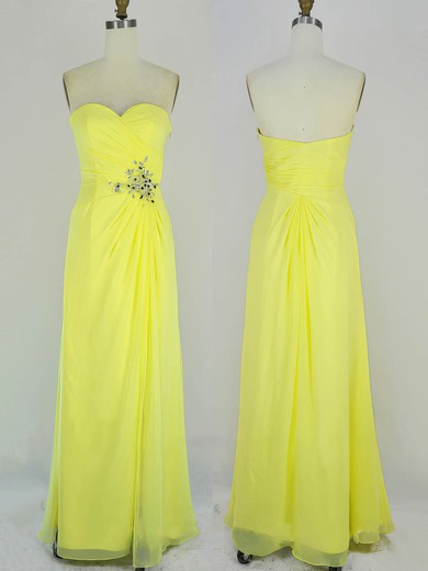 Chiffon A-line Sweetheart Floor-length with Split Front Prom Dresses #JCD020104312