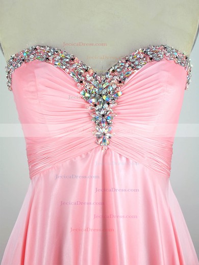 Chiffon A-line Sweetheart Asymmetrical with Beading Prom Dresses #JCD020104319