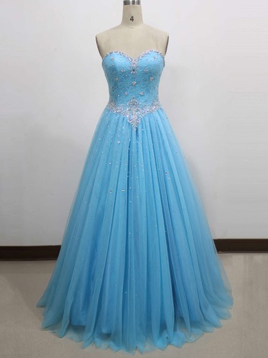 Tulle Ball Gown Sweetheart Floor-length with Lace Prom Dresses #JCD020104337