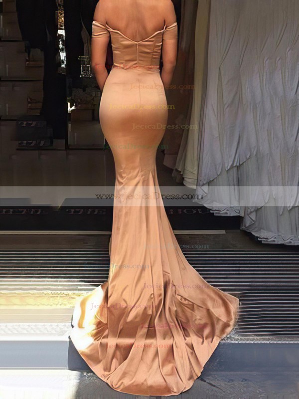 Sexy Trumpet/Mermaid Off-the-shoulder with Split Front Prom Dress #JCD020104594