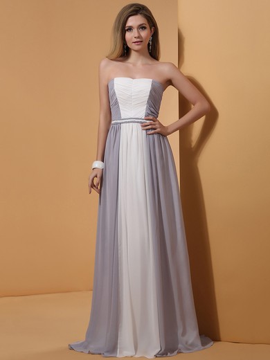 Strapless Multi Colours Chiffon with Sashes/Ribbons Vintage Prom Dress #JCD02023184