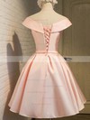 Satin Princess V-neck Knee-length Bow Prom Dresses #JCD020106311