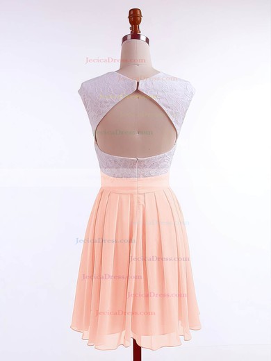 Chiffon A-line Scoop Neck Short/Mini Lace Prom Dresses #JCD020106313