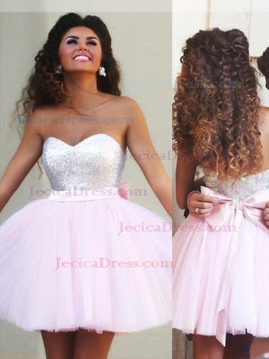Tulle Princess Sweetheart Short/Mini Beading Prom Dresses #JCD020106317