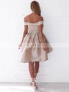 Satin A-line Off-the-shoulder Asymmetrical Ruffles Prom Dresses #JCD020106345