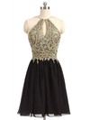 Chiffon Tulle A-line Halter Short/Mini Beading Prom Dresses #JCD020106360