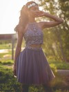 Tulle A-line Halter Short/Mini Beading Prom Dresses #JCD020106363