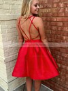 Satin Princess V-neck Short/Mini Ruffles Prom Dresses #JCD020106366