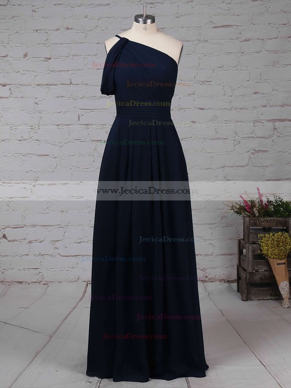 Chiffon A-line One Shoulder Floor-length Ruffles Bridesmaid Dresses #JCD01013484