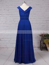 Chiffon A-line V-neck Floor-length Ruffles Bridesmaid Dresses #JCD01013522