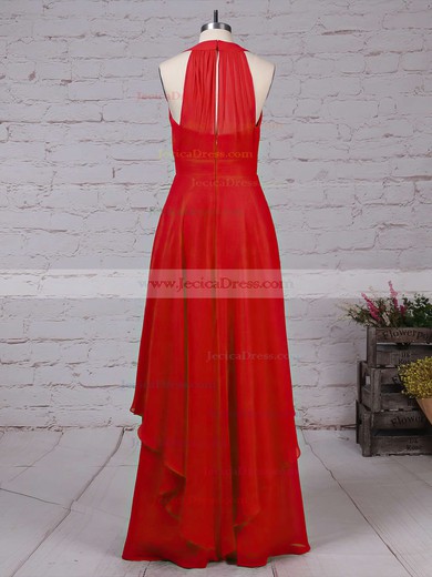 Chiffon A-line V-neck Floor-length Ruffles Bridesmaid Dresses #JCD01013526