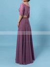 Lace Chiffon A-line Off-the-shoulder Floor-length Bridesmaid Dresses #JCD01013529