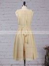 Chiffon A-line V-neck Knee-length Sashes / Ribbons Bridesmaid Dresses #JCD01013536