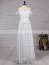 Chiffon A-line V-neck Floor-length Sashes / Ribbons Bridesmaid Dresses #JCD01013537