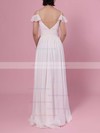 Chiffon A-line V-neck Floor-length Sashes / Ribbons Bridesmaid Dresses #JCD01013537