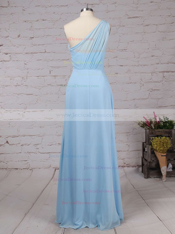 Chiffon A-line One Shoulder Floor-length Ruffles Bridesmaid Dresses #JCD01013561