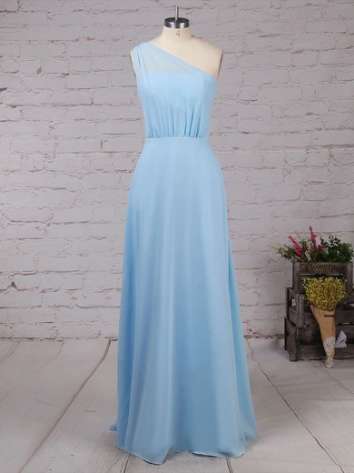 Chiffon A-line One Shoulder Floor-length Ruffles Bridesmaid Dresses #JCD01013561