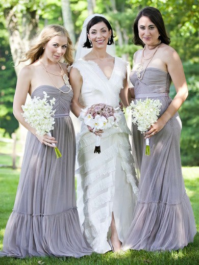 Tulle A-line Sweetheart Floor-length Sashes / Ribbons Bridesmaid Dresses #JCD01013685