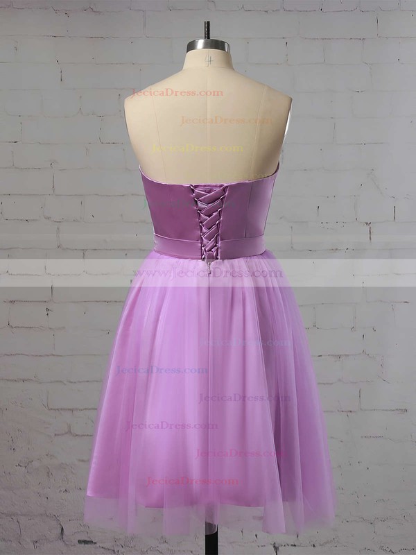 A-line Sweetheart Satin Short/Mini Ruffles Bridesmaid Dresses #JCD010020105931