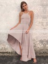 Silk-like Satin A-line Scoop Neck Asymmetrical Prom Dresses #JCD020106378