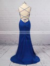 Silk-like Satin Trumpet/Mermaid Scoop Neck Sweep Train Prom Dresses #JCD020106395